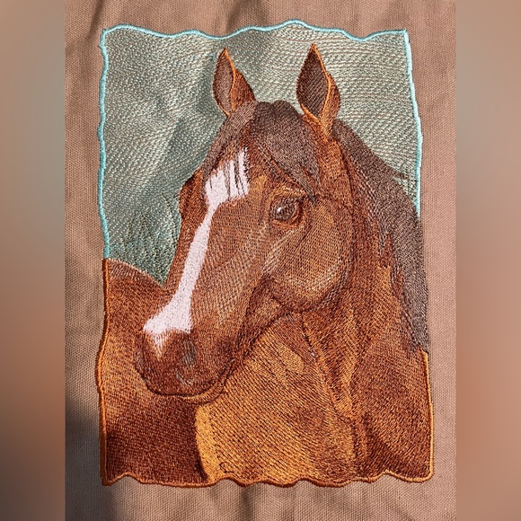 Tote. Embroidered horse. Canvas. Unisex. - Picture 2 of 8